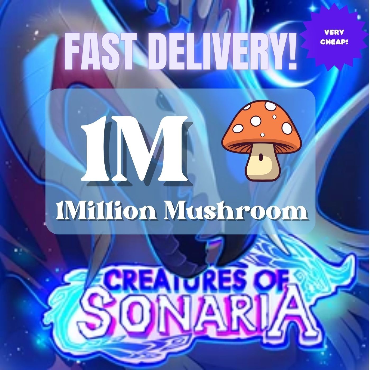 1M Mushroom (Mush) – Creatures of Sonaria (COS) – FAST DELIVERY!