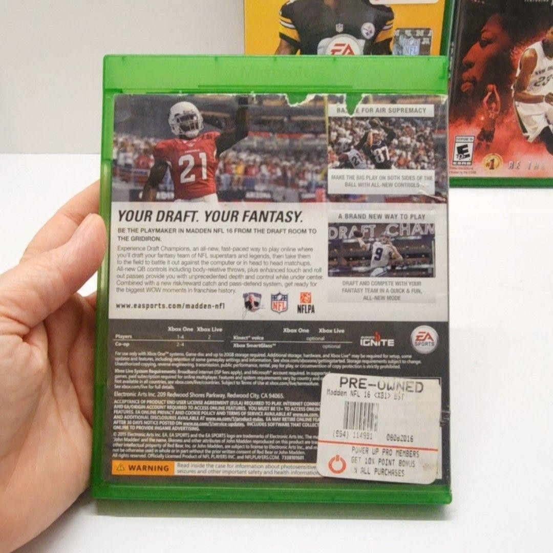 Madden NFL 16 Madden NFL 19 NBA 2K16 Xbox One Sports Game Lot 3 NTSC-U/C