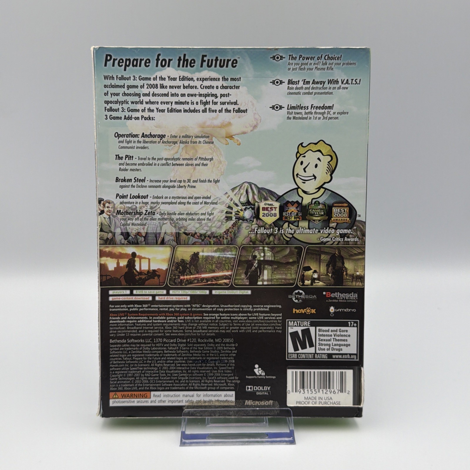 Fallout 3 Game of the Year Edition (Xbox 360) CIB + Game Sleeve Original Version