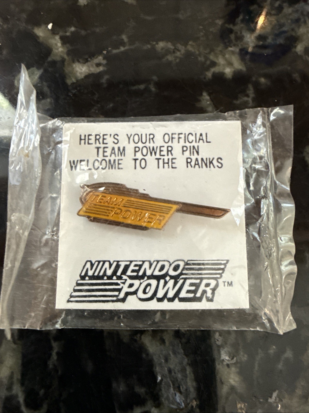Vintage Nintendo Power “Team Power” Yellow Members Lapel Pin Sealed