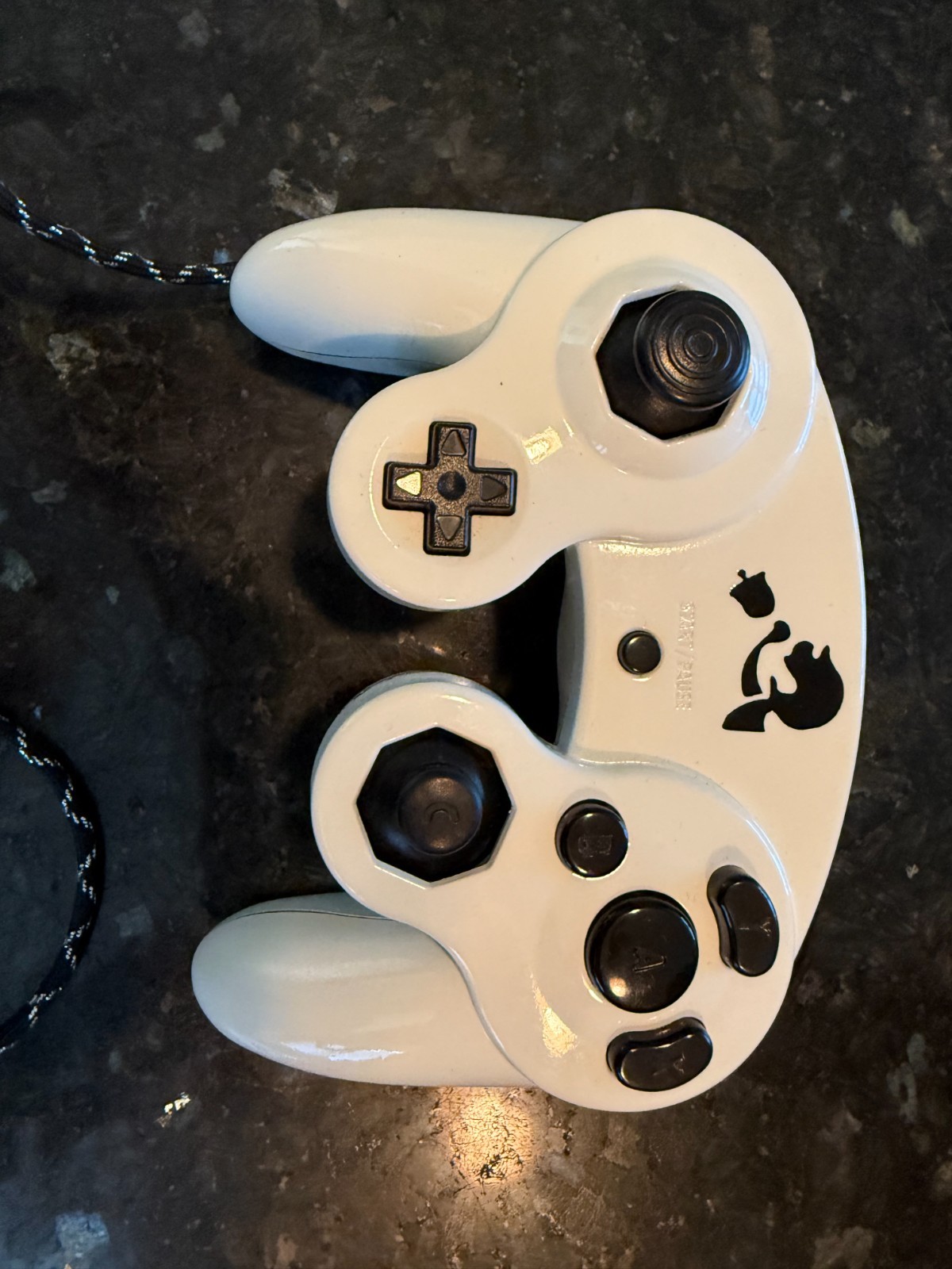 Custom Painted Mr. Game & Watch Gamecube Controller W/ Paracord