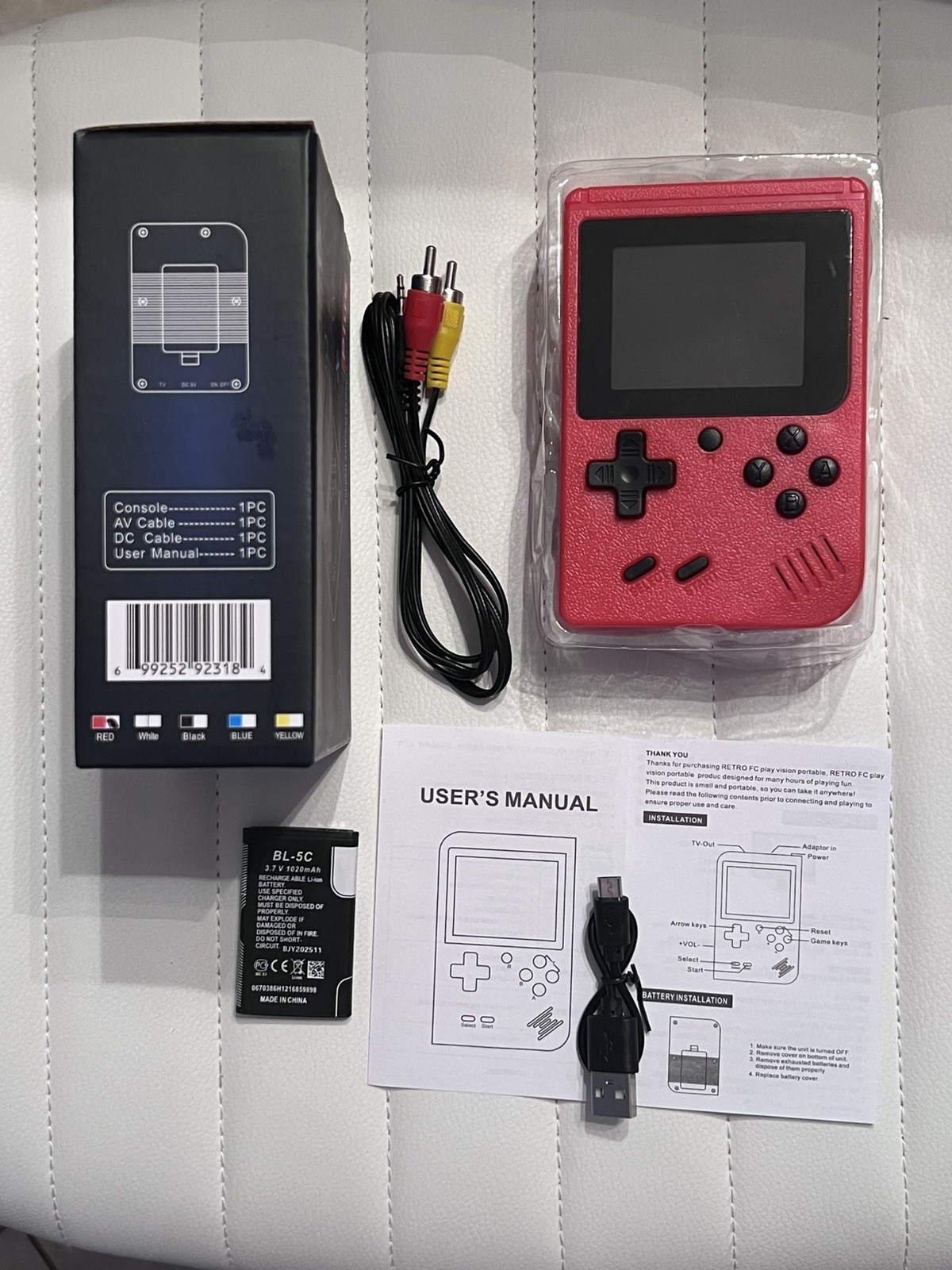 Red RETRO FC Play Version PLUS Portable External Gamepad Double Against 6Hrs