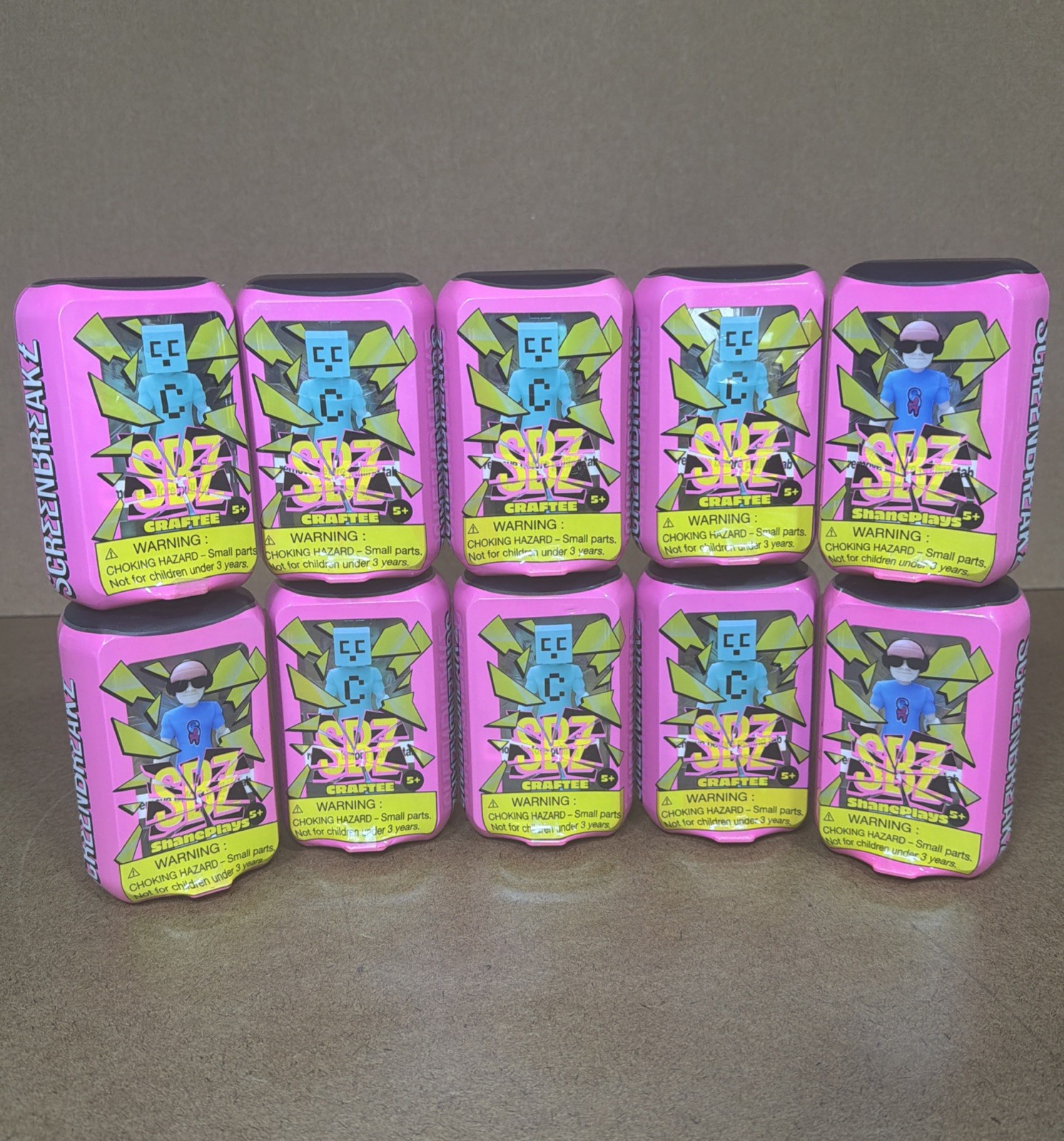 SBZ ScreenBreakz Lot of 10 Gaming Streamer Figures Craftee RyGuyRocky ShanePlays