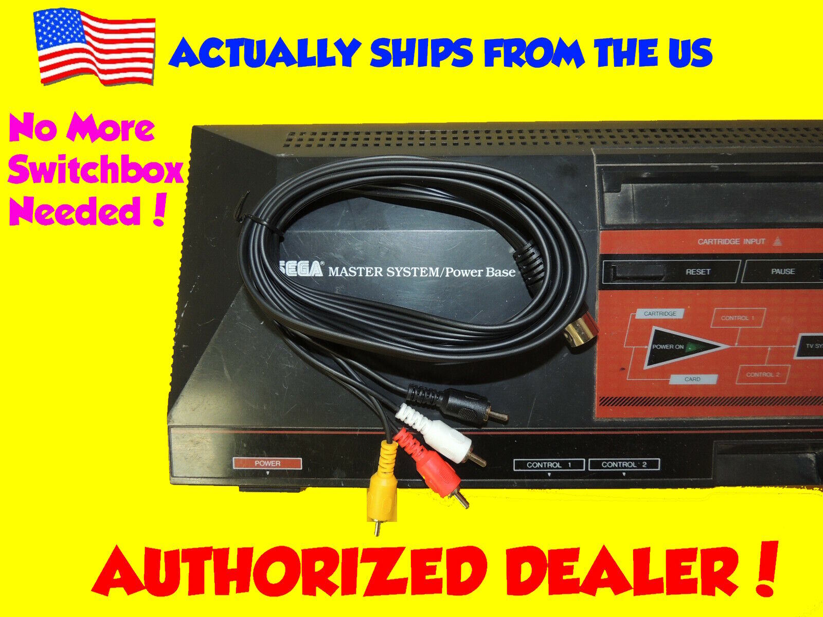 Composite Video & Audio TV DIN Cable for Sega Master System SMS Optional HDMI