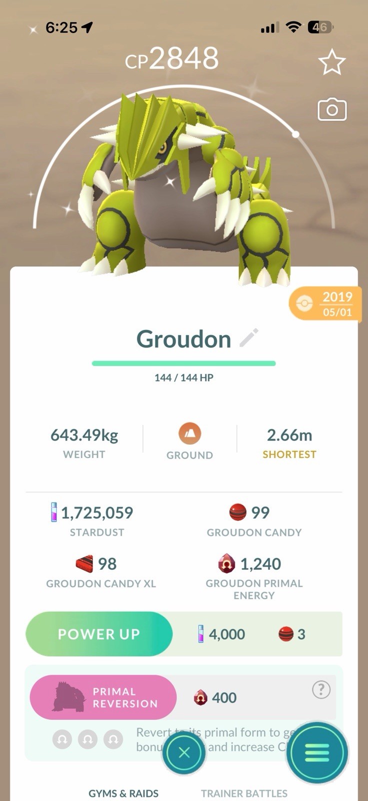 Shiny Groudon 2019 Guaranteed lucky