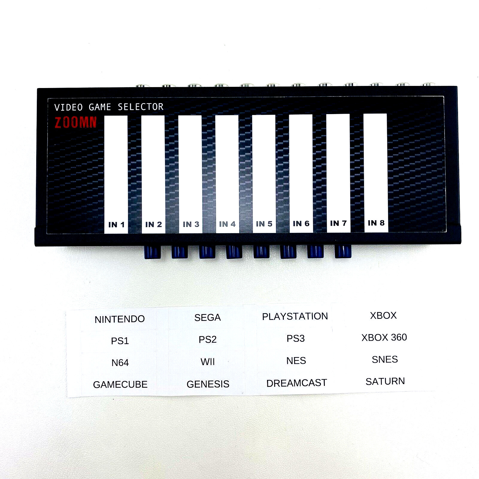 Video Game Selector Switcher 8 Way RCA AV Composite Retro Gaming PS1 USA SHIP