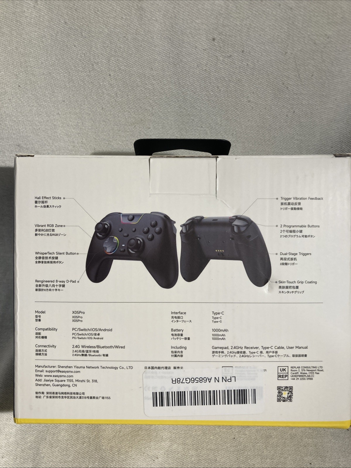 EasySMX X05Pro Wireless PC Controller – Quiet-Press Buttons, 2-Stage Impulse