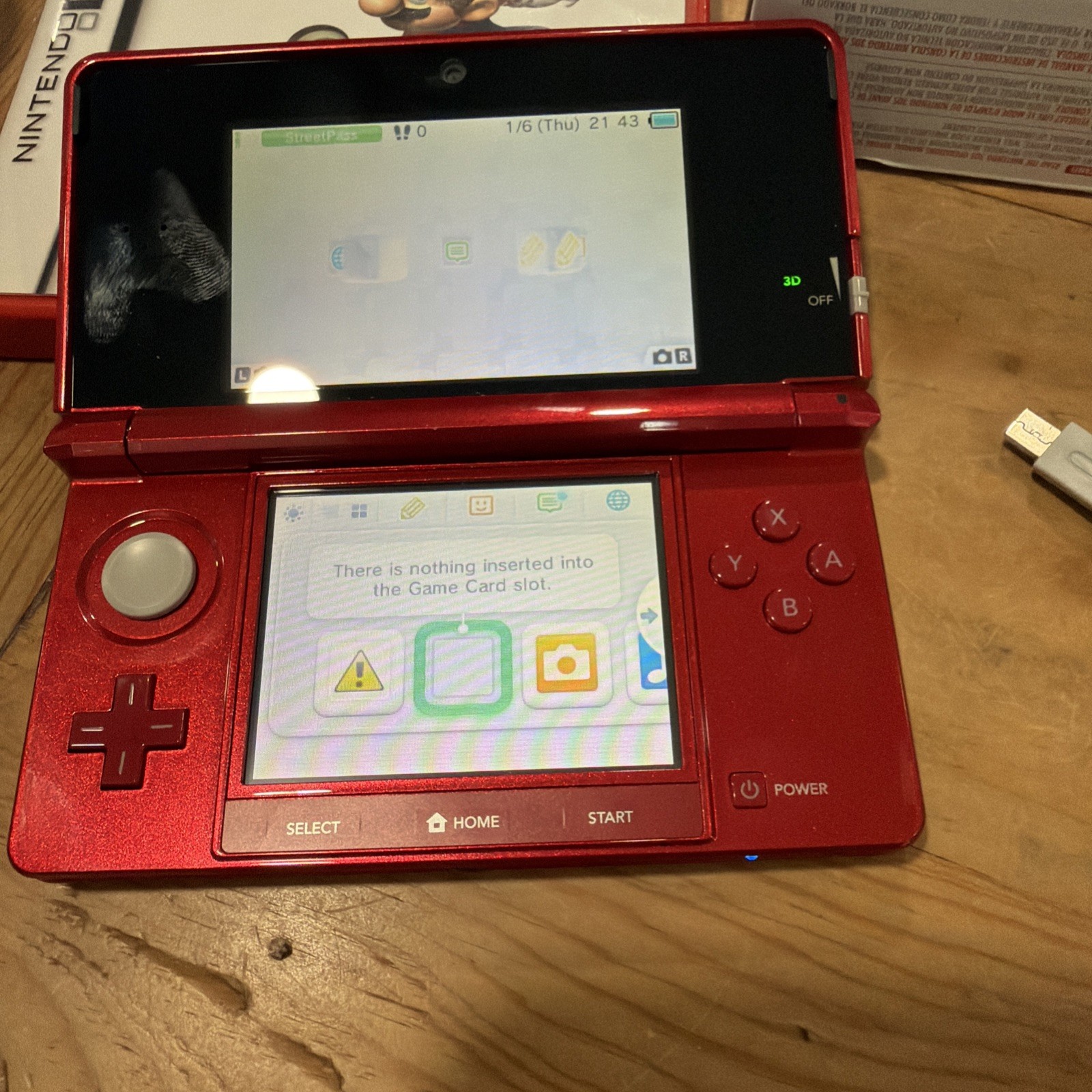 Nintendo 3DS Super Mario 3D Land Flame Red Handheld System CIB USA W/ Mario Cart