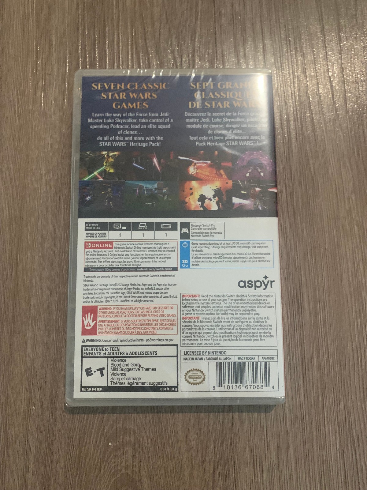 Star Wars Heritage Pack Switch Nintendo ESRB Aspyr New Sealed