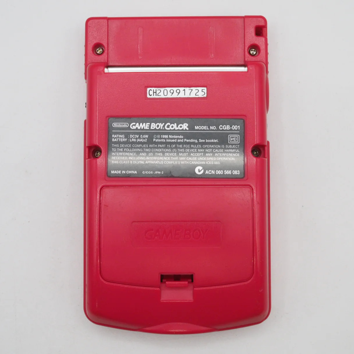 Nintendo GAME BOY COLOR Red CGB-001 Handheld System Boxed Tested Serial Match GB