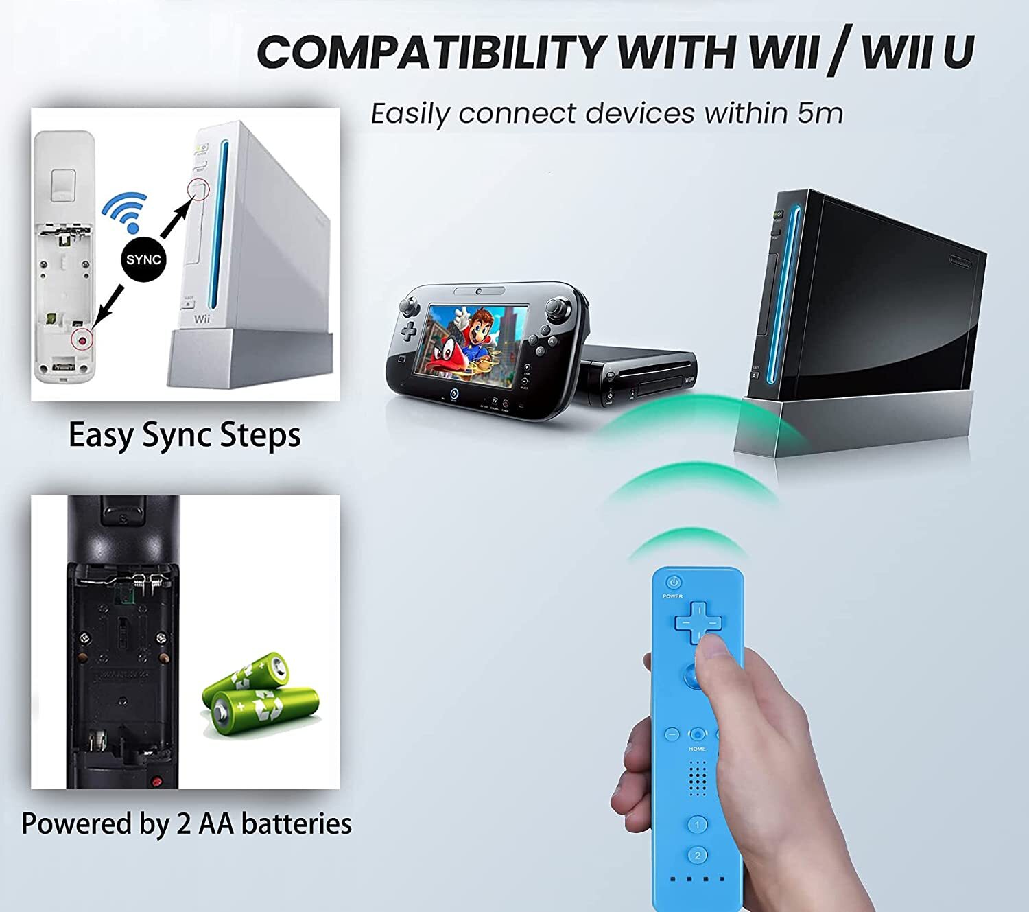 Motion Plus Wii Remote Controller and Nunchuck for Wii/Wii U Console Video Games
