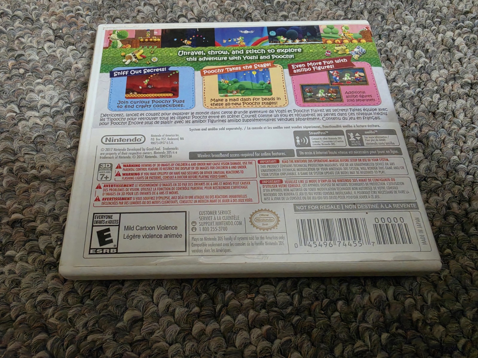 Poochy Yoshis Woolly World for Nintendo 3DS Game