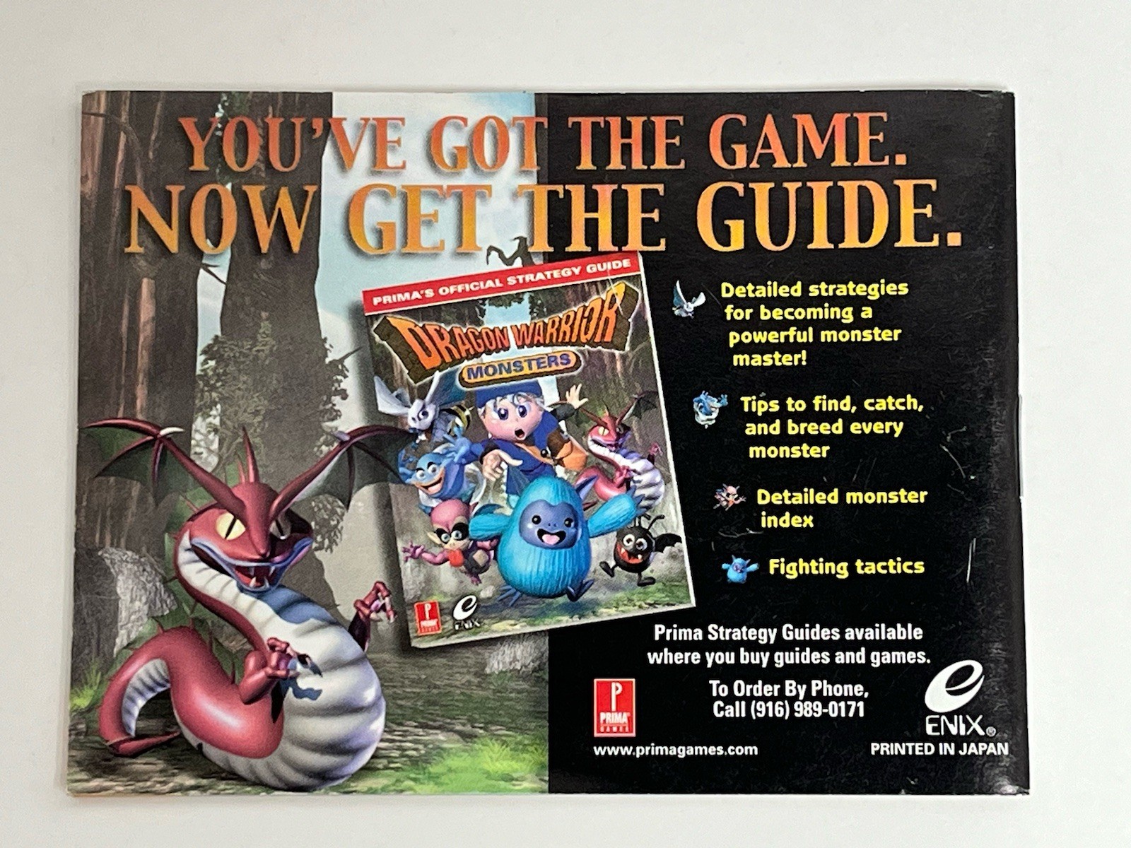 Dragon Warrior Monsters Nintendo Game Boy Color Instruction Manual Low Grade