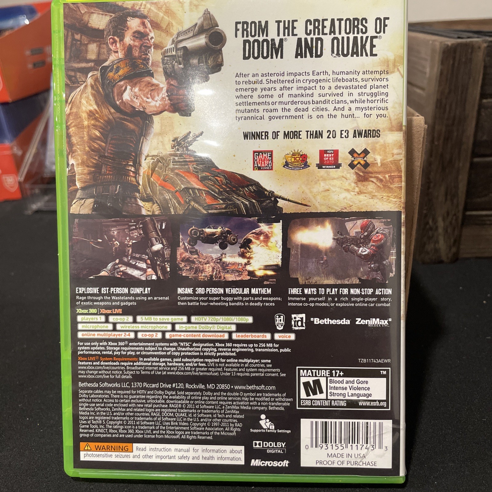 Rage (Microsoft Xbox 360, 2011) Complete Tested Working