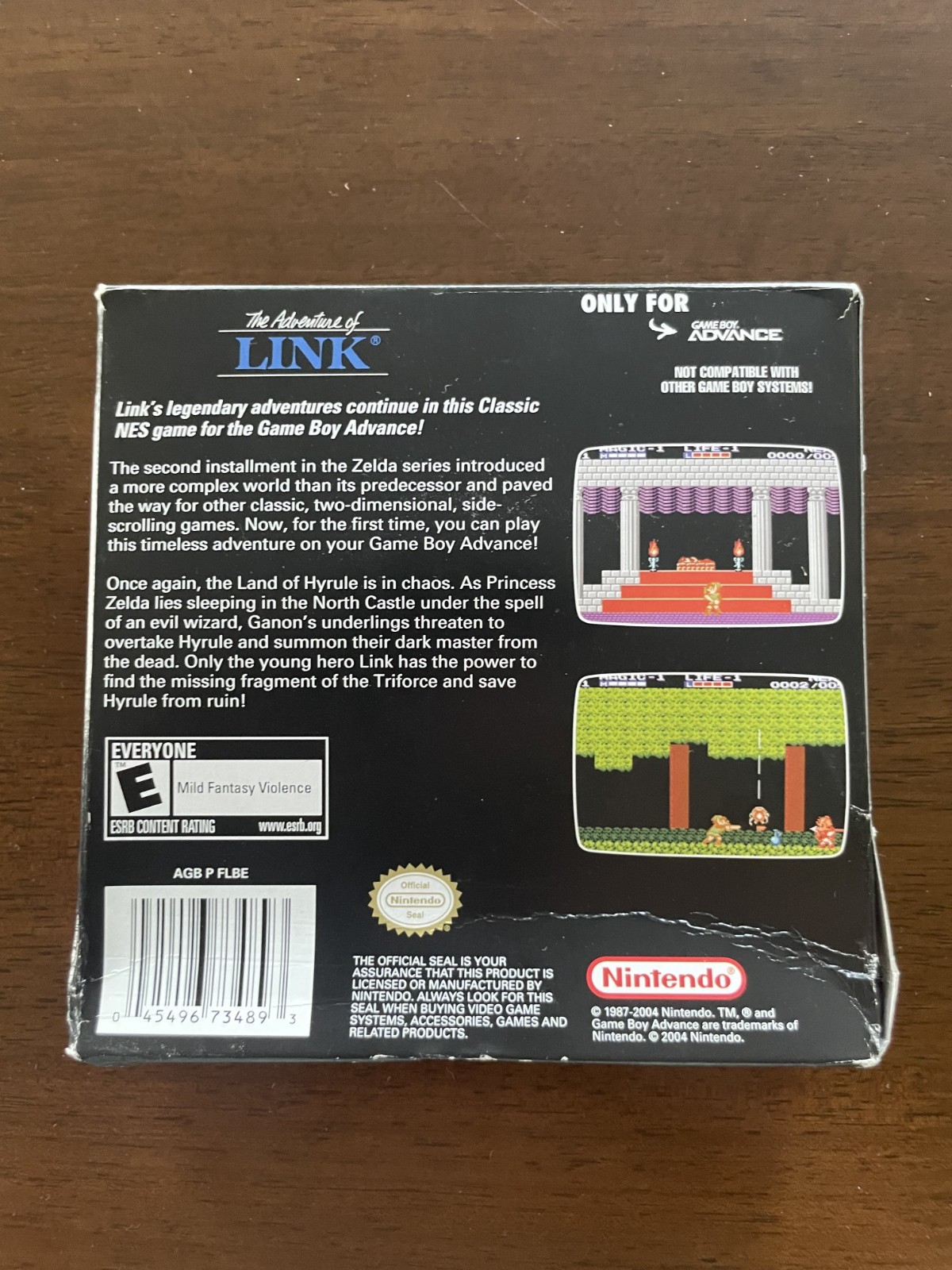 Zelda II: The Adventure of Link (Gameboy Advance, 2004) CIB Tested and Working