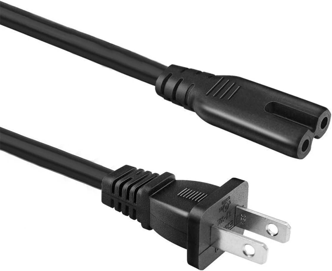 AC Power Cord 2 Prong Cable for PS 5 4 3 2 Slim XBOX PC Laptop PSV Monitor TV
