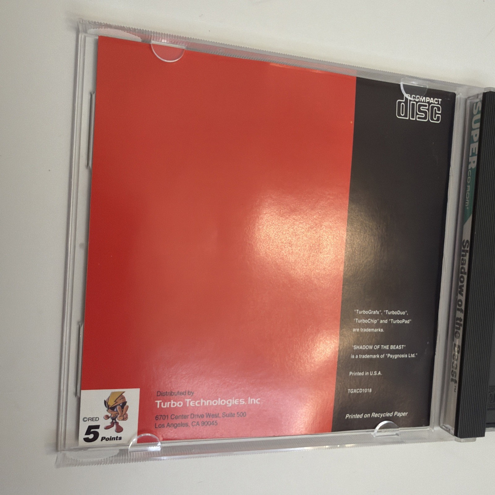 Shadow of the Beast TurboGrafx Super CD Turbo Duo Tested Complete CIB