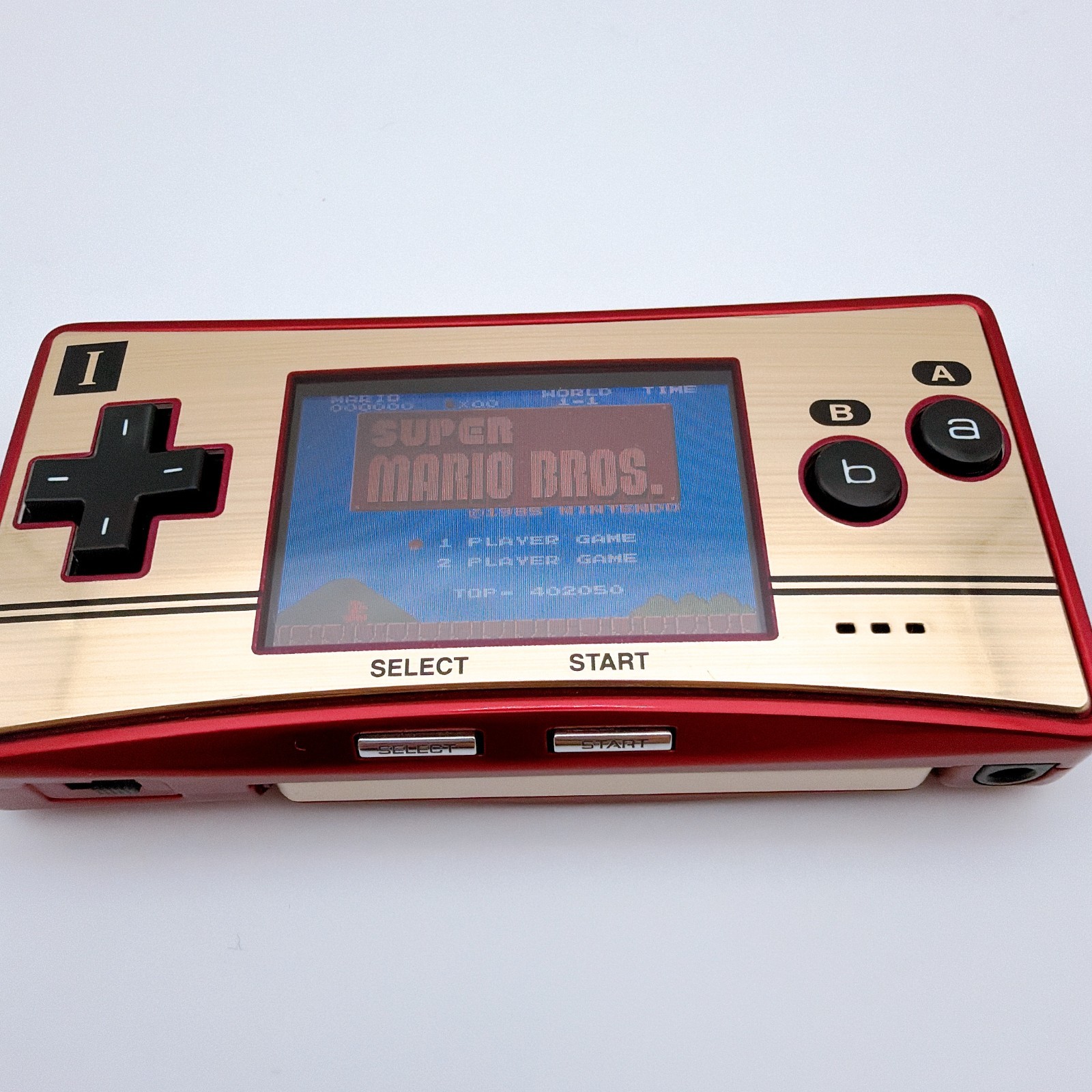 Nintendo Game Boy Micro Famicom 20th Anniversary Mario Red Gold Tested Japan