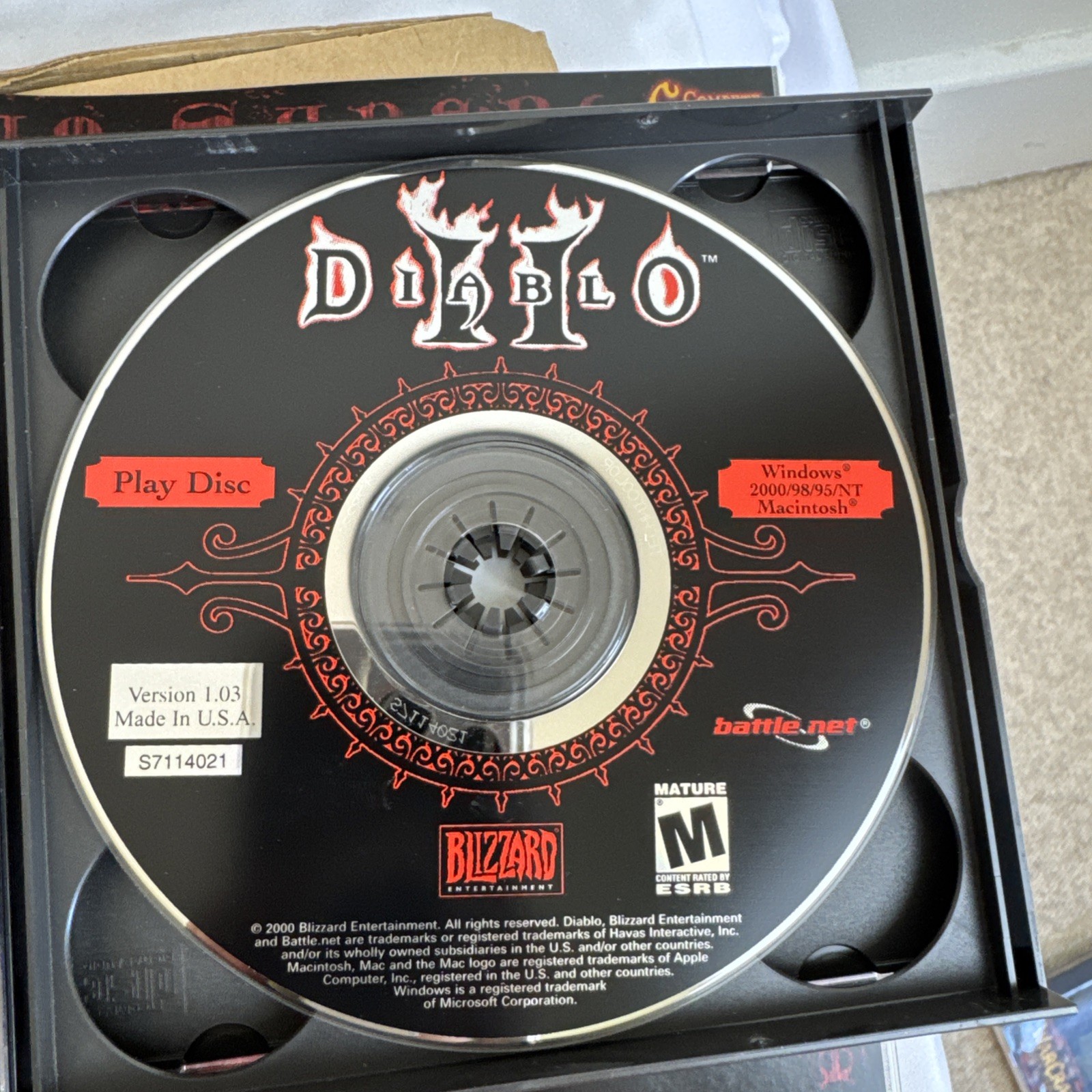 Diablo II (2) PC Game Big Box 3 Disc Manual Strategy CD-ROM Blizzard 2000