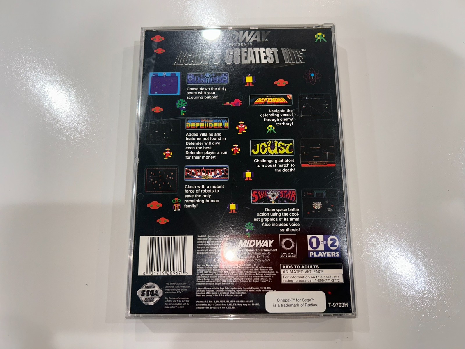 Midway Presents: Arcade’s Greatest Hits (Sega Saturn) CIB Complete w/Reg MINTY!