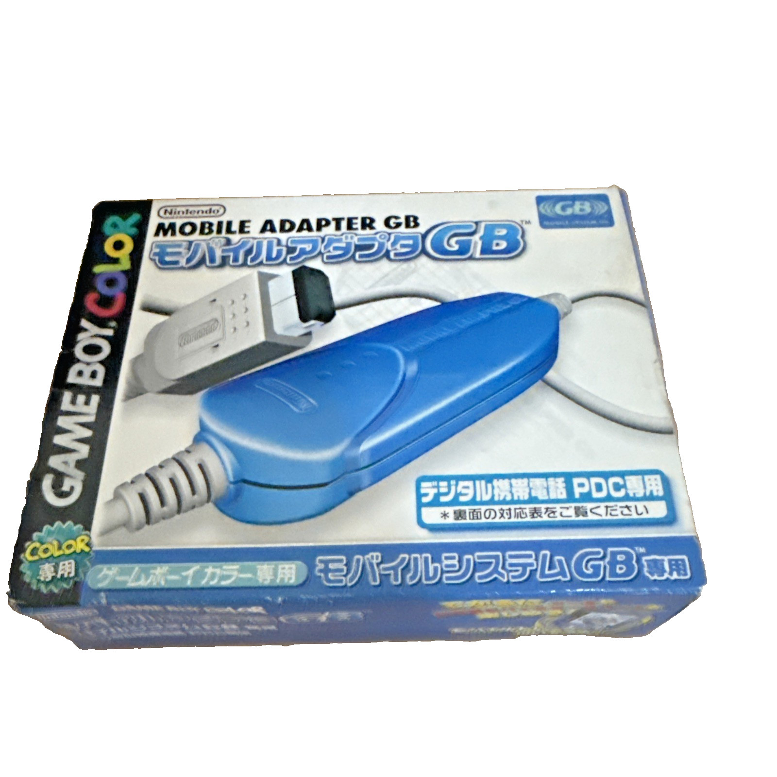 Nintendo Mobile Adapter GB AGB-005 Blue Cable Pokemon Crystal GBC Japan CIB