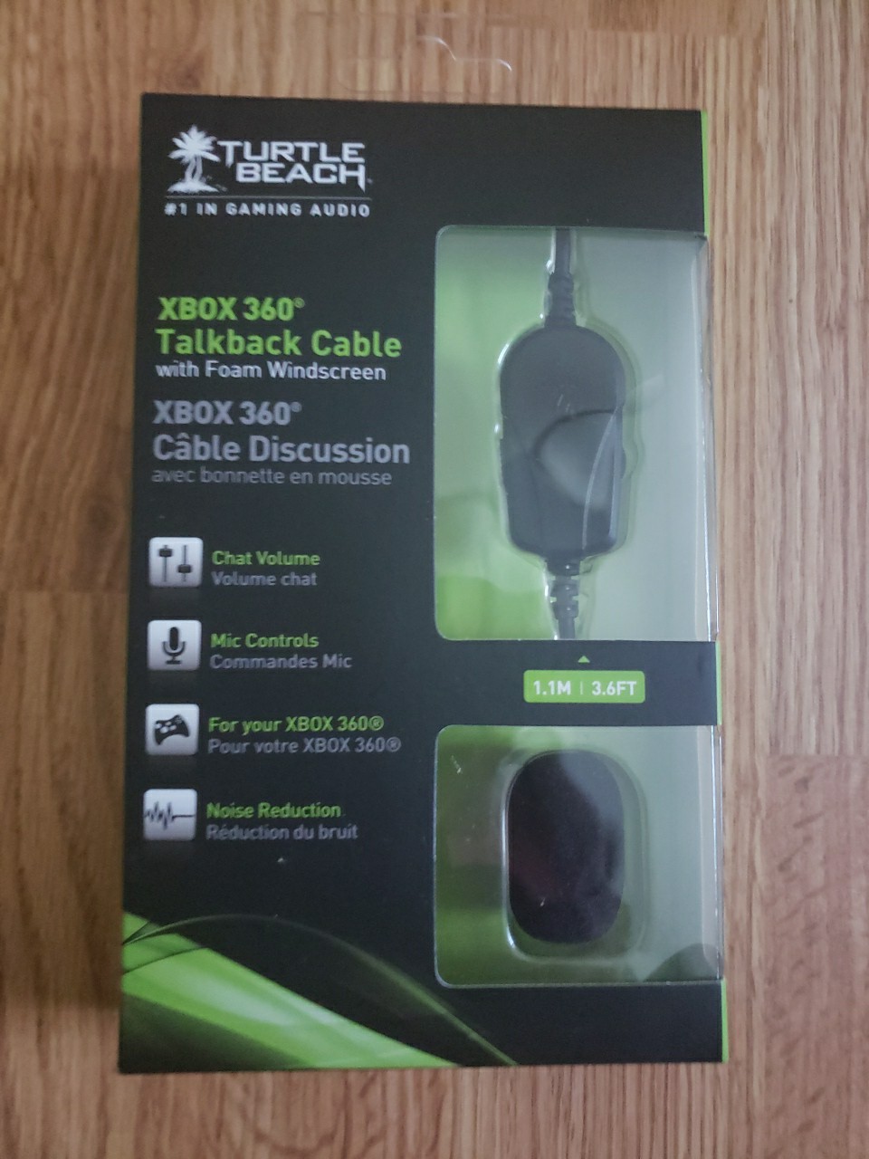 Turtle Beach Xbox 360 Talkback Cable With Foam Windscreen 1.1M/3.6FT Sealed NEW