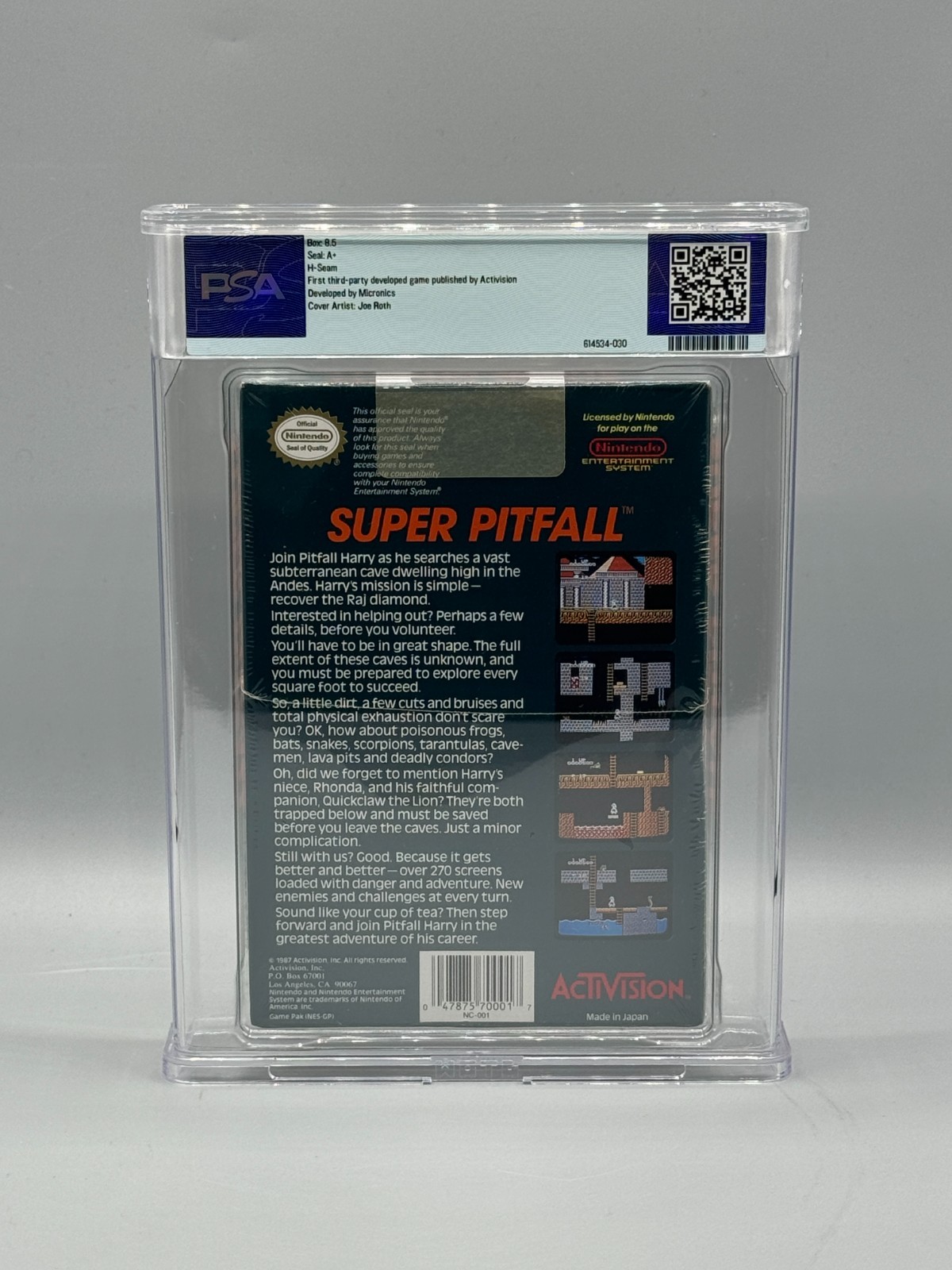 Super Pitfall Nintendo NES OVAL SOQ REV A Sealed New PSA 8.5 A+ Graded