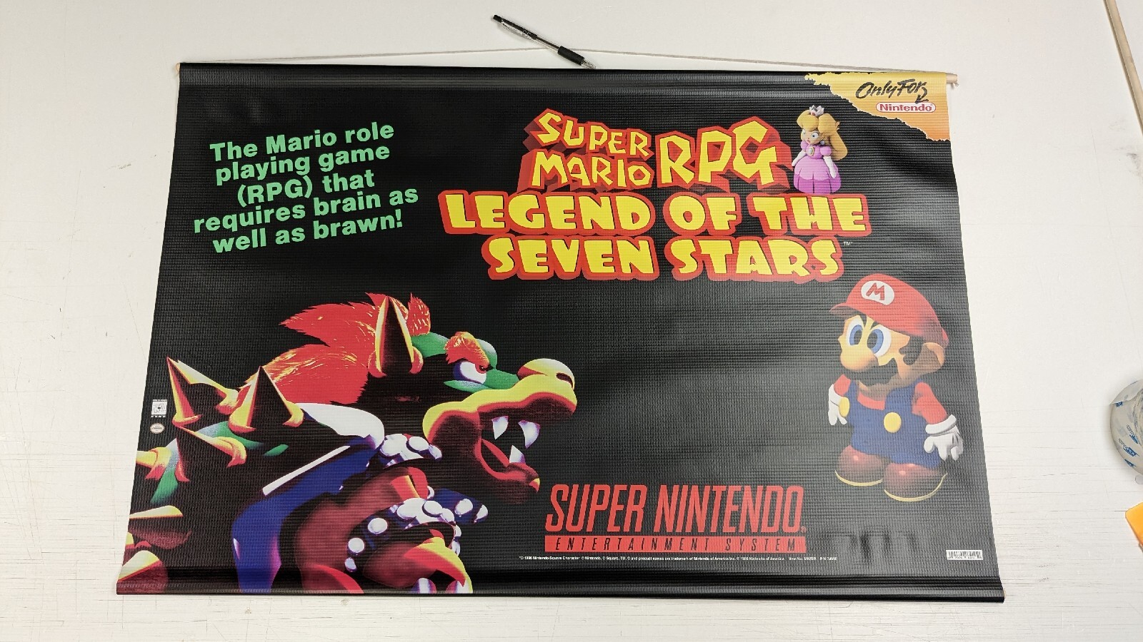 Super Mario RPG Legend ’96 Vintage Style Store Banner Promo SNES Nintendo