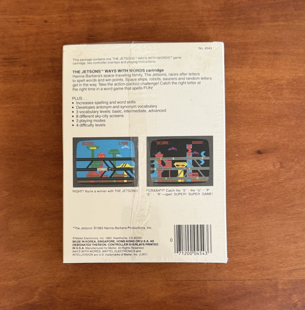 The Jetsons’ Way With Words (Intellivision) BRAND NEW Factory sealed – Excellent