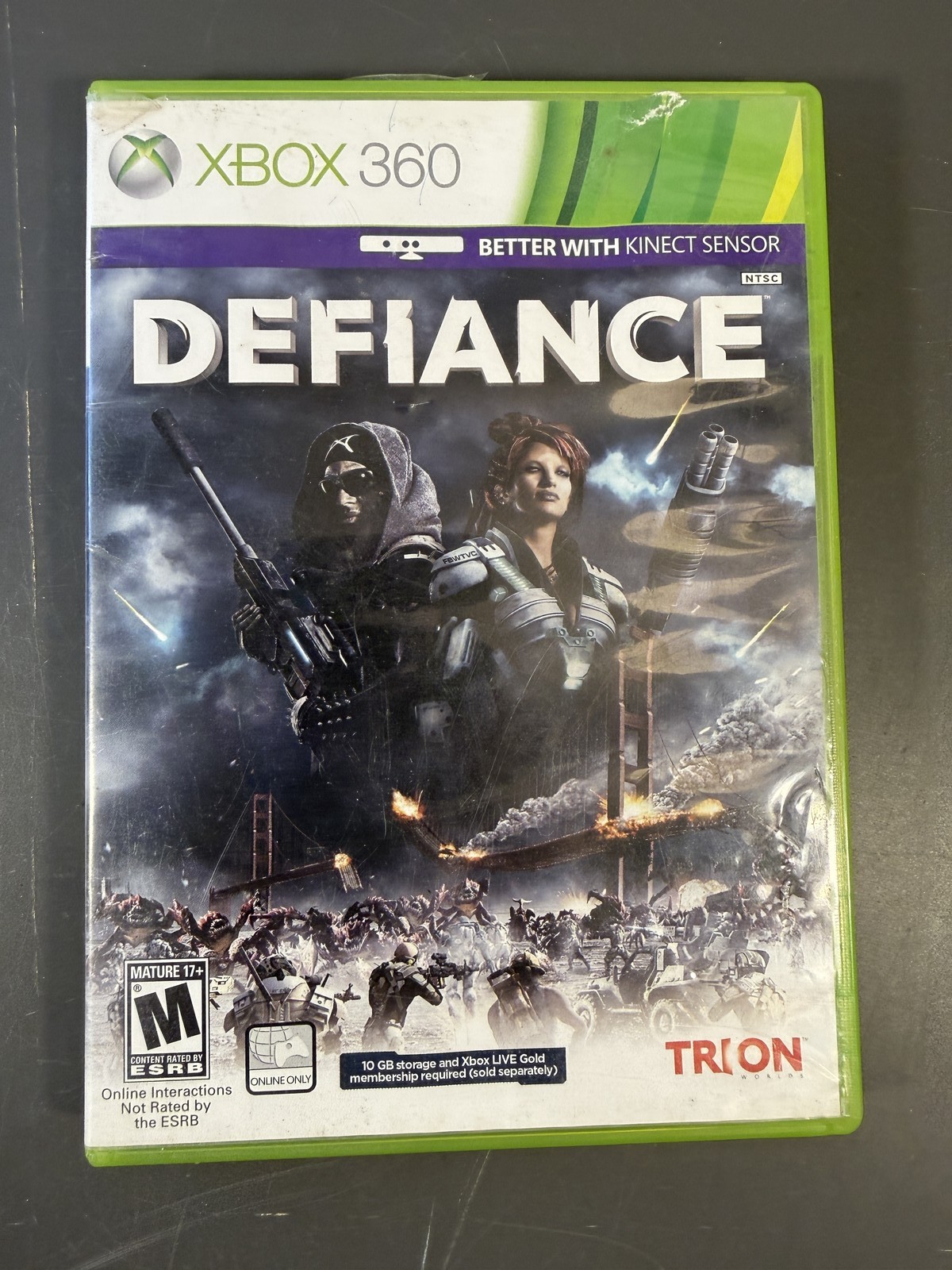 Defiance Xbox 360 Video Game Microsoft Trion Worlds NTSC Shooter w/ Case &