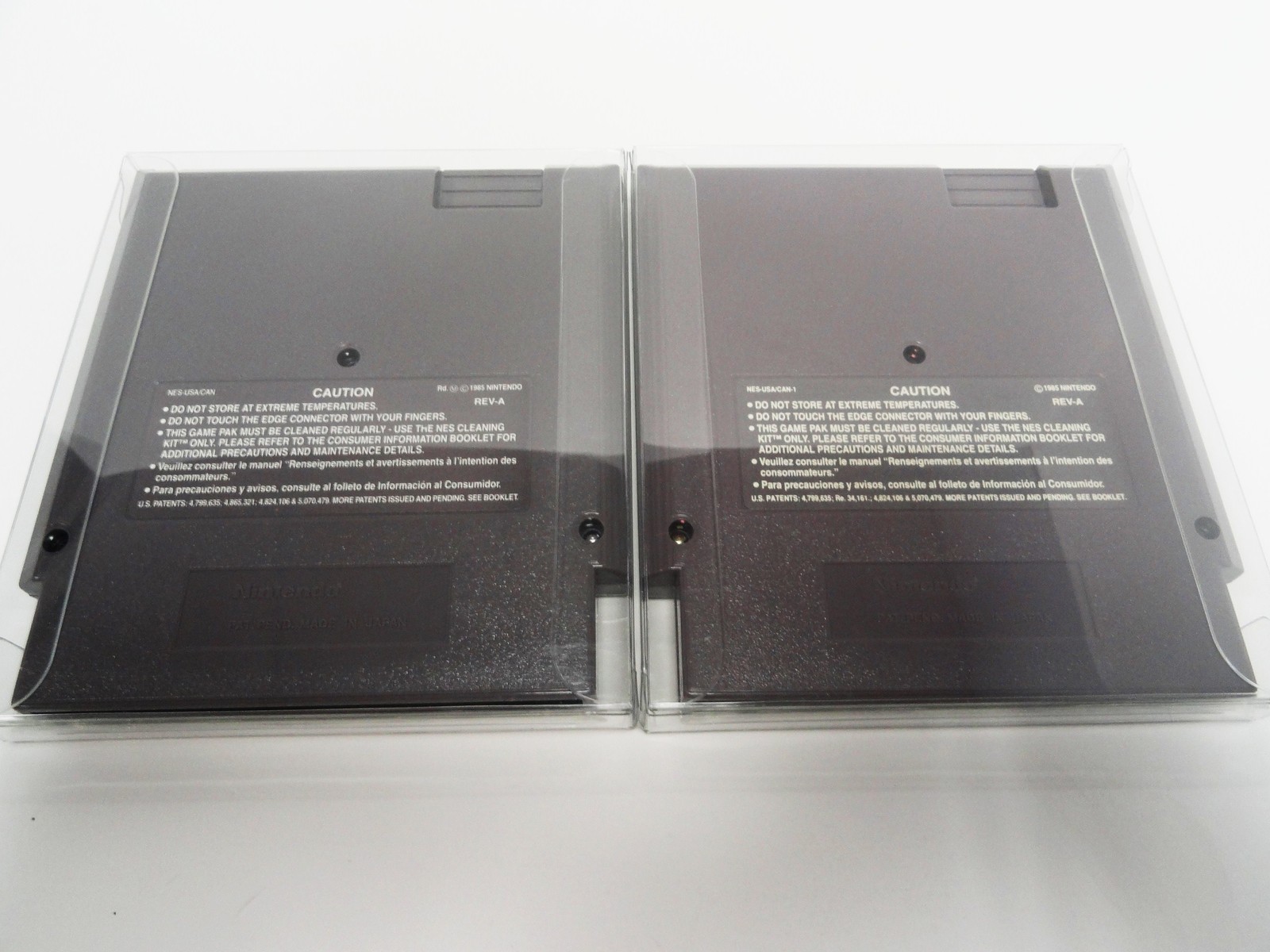 10PC Protectors Crystal Clear Cases Sleeves For NES Cartridge Nintendo Carts Box