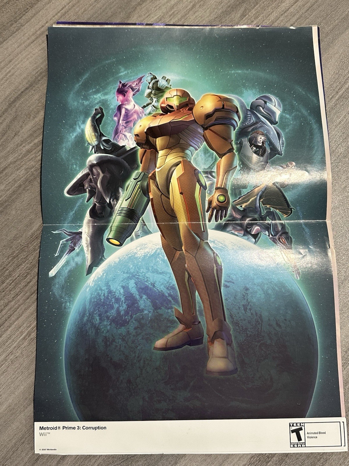 2006 Official Metroid Prime 3 Corruption Double Sided Poster Nintendo Wii 10×16