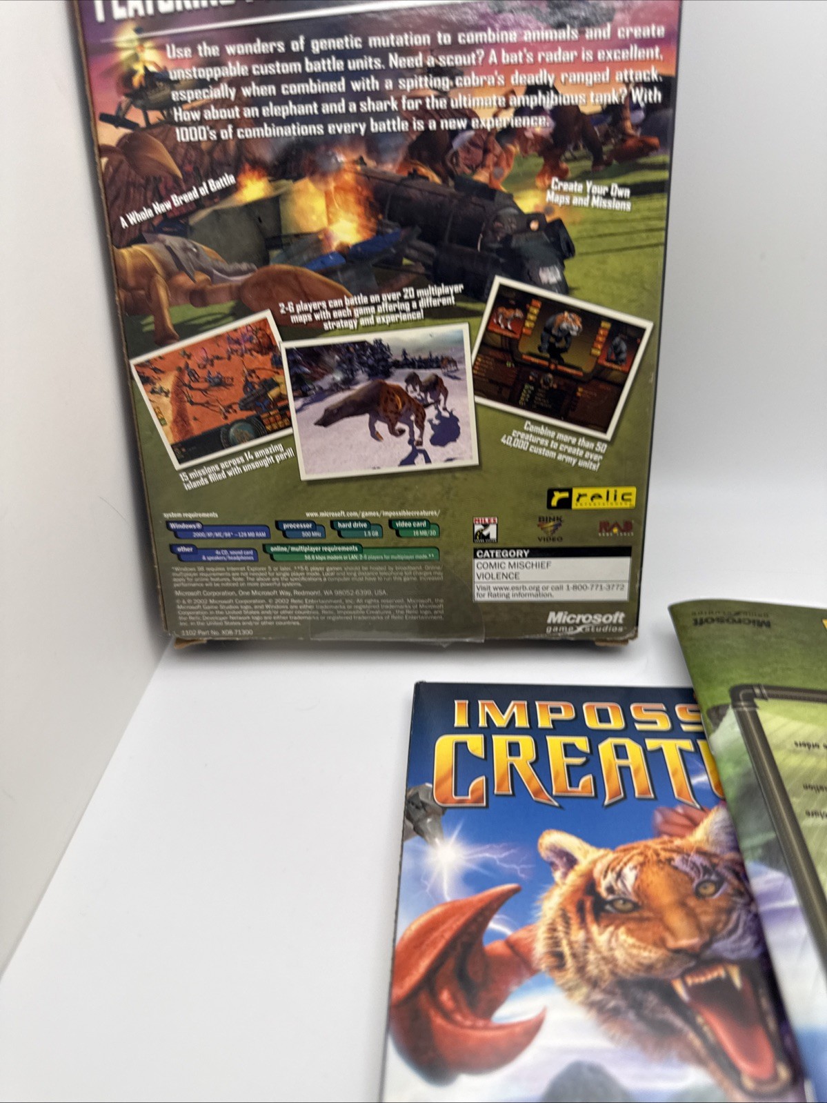 2002 Microsoft/Relic – Impossible Creatures PC Game Box (Rated T for Teen) CIB