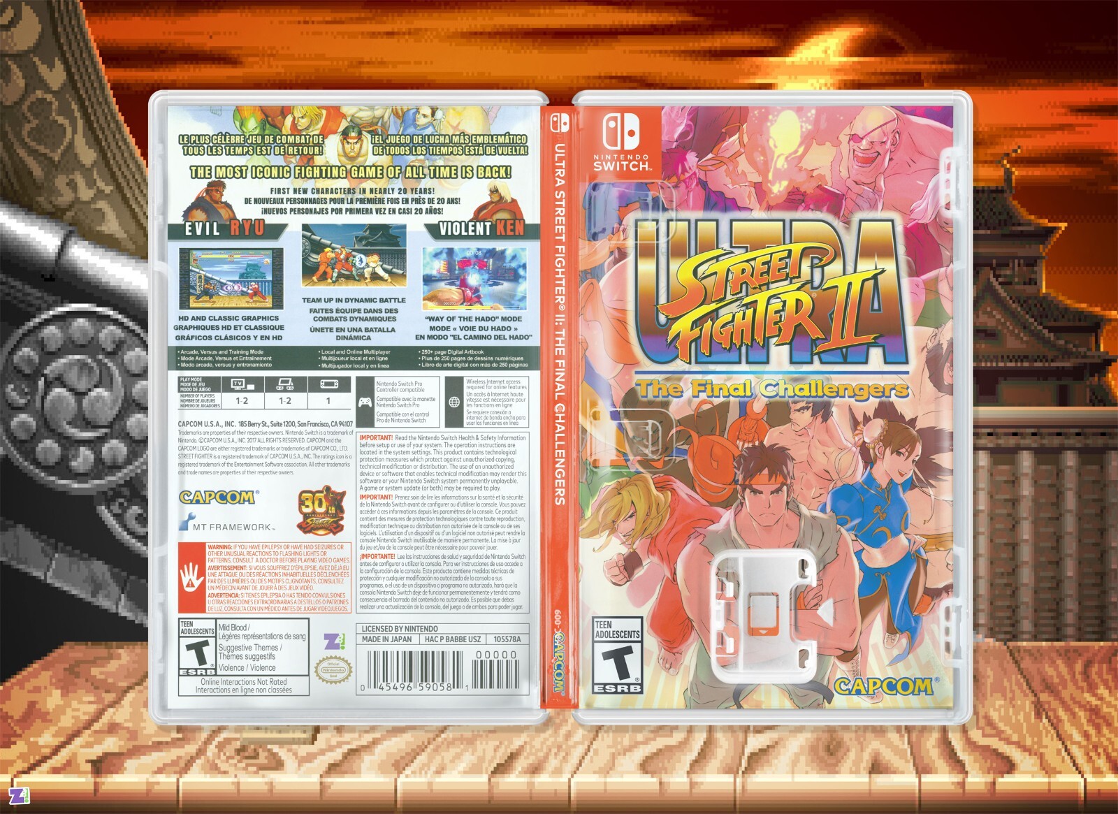 Ultra Street Fighter II The Final Challengers COVER ART / CASE Nintendo Switch