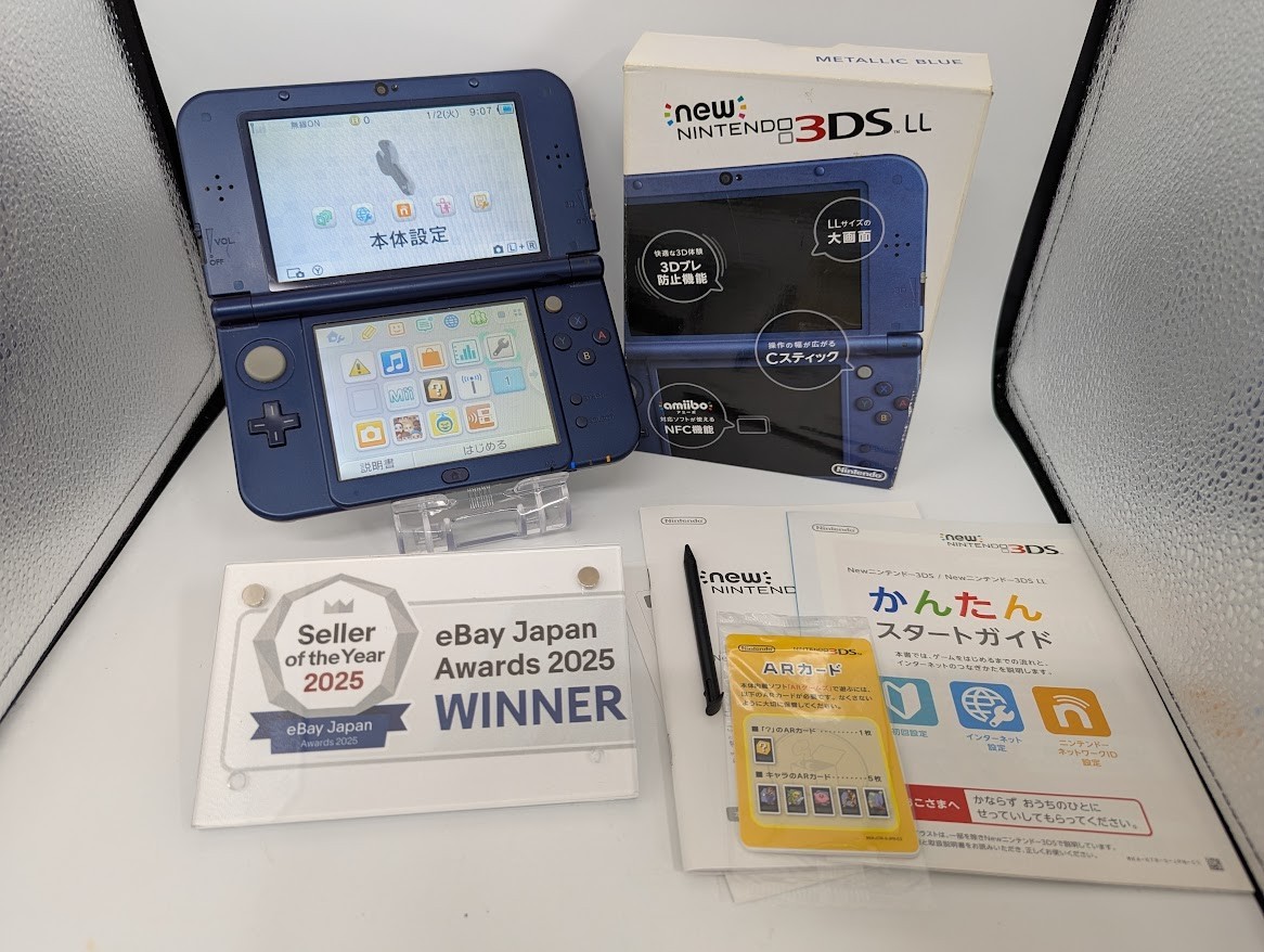 B24 Nintendo new 3DS LL XL console Metallic Blue japan w/box pen manual fx