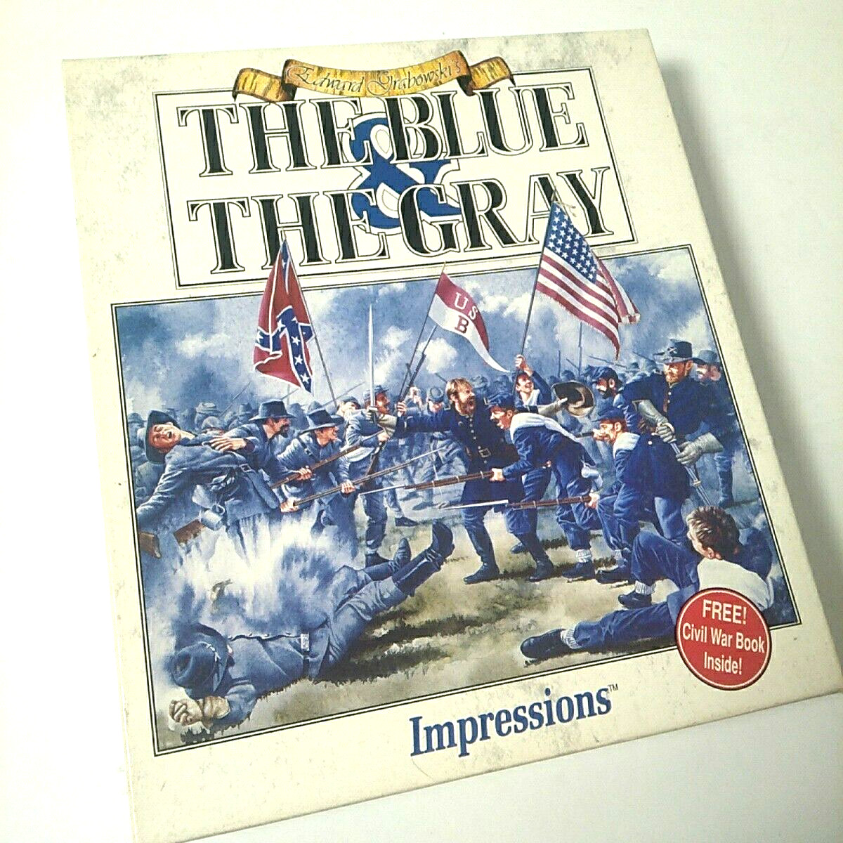 The Blue and The Gray Civil War PC Game 1993 3.5″ Disk & Book Edward Grabowski