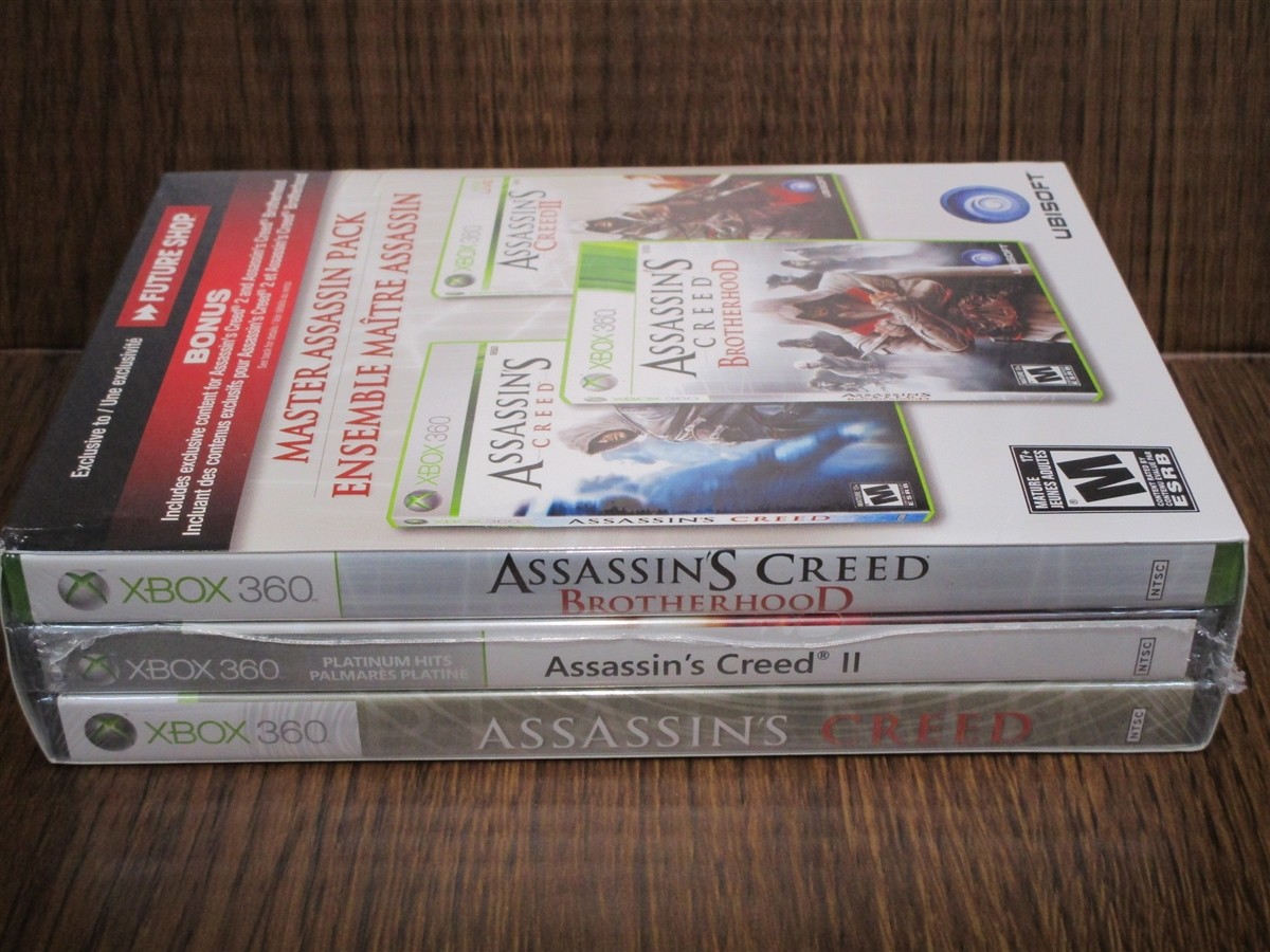 Video Game XBOX 360 Master Assassin Pack Assassins Creed I II Brotherhood NEW