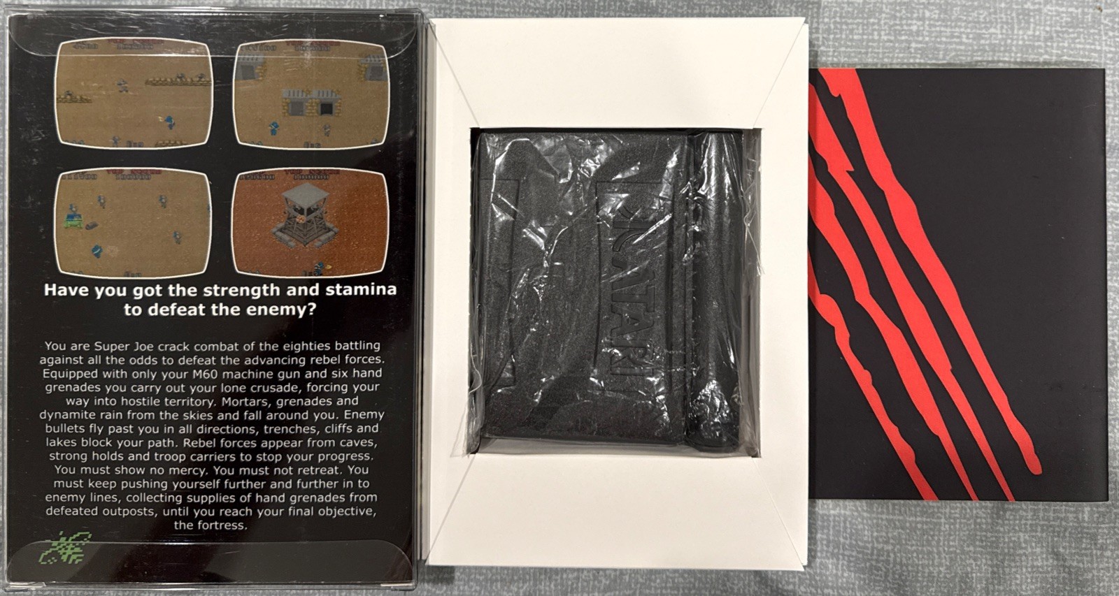 Atari Jaguar Commando Black / Grey Cartridge Complete CIB Very Rare Game