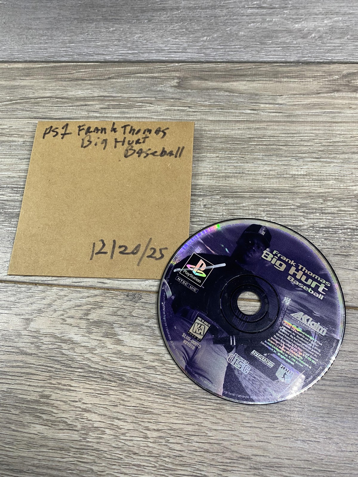 Frank Thomas Big Hurt Baseball Sony PlayStation 1 PS1 Game Disc Only NTSC