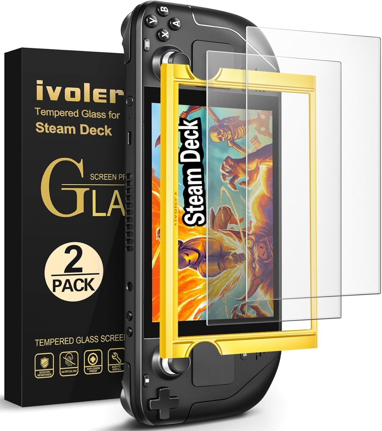 Ultra-Clear Anti-Fingerprint Screen Protector for Steam Deck 7”/7.4” – 2 Pack