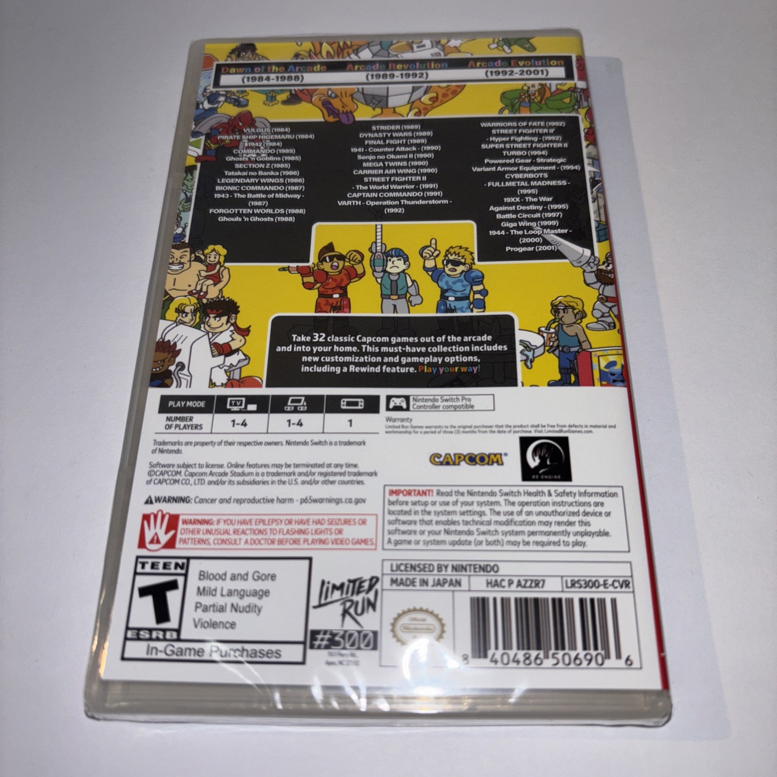 CAPCOM ARCADE STADIUM STRIDER VARIANT COVER LIMITED RUN GAMES U.S. ESRB SWITCH