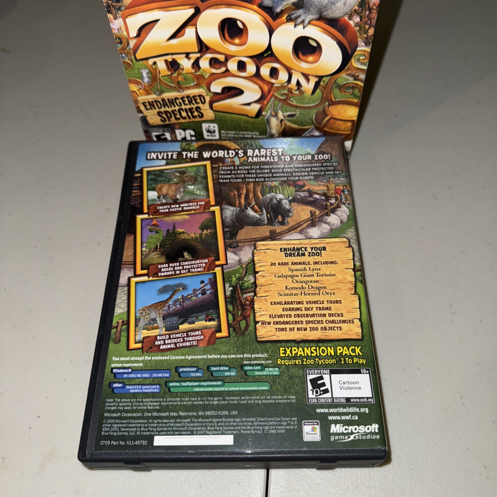 Zoo Tycoon 2 Endangered Species Expansion Pack w/ Case & Instructions Complete