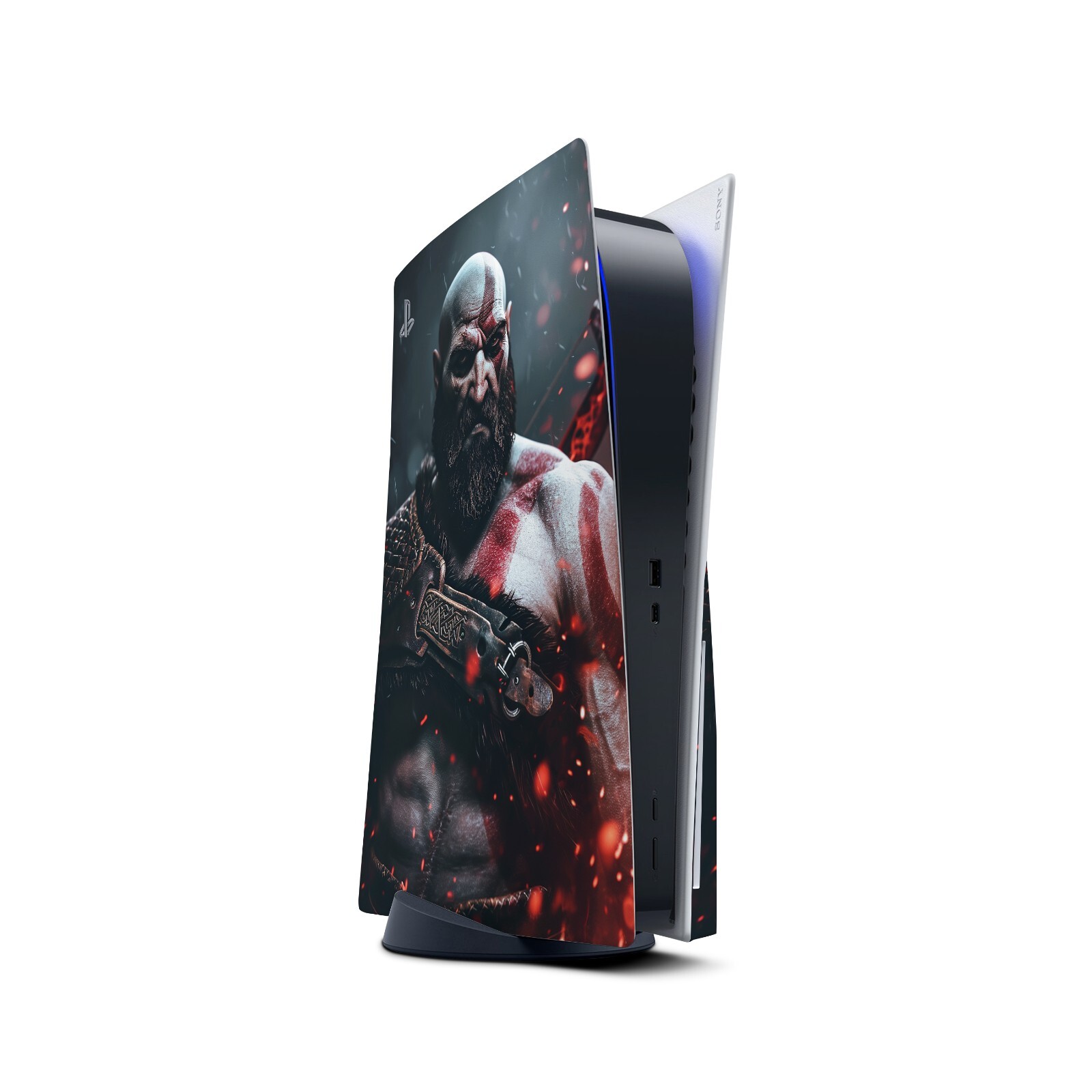 PS5 Disc Version Console & Controller Vinyl Skin Decal Wrap God of War Kratos
