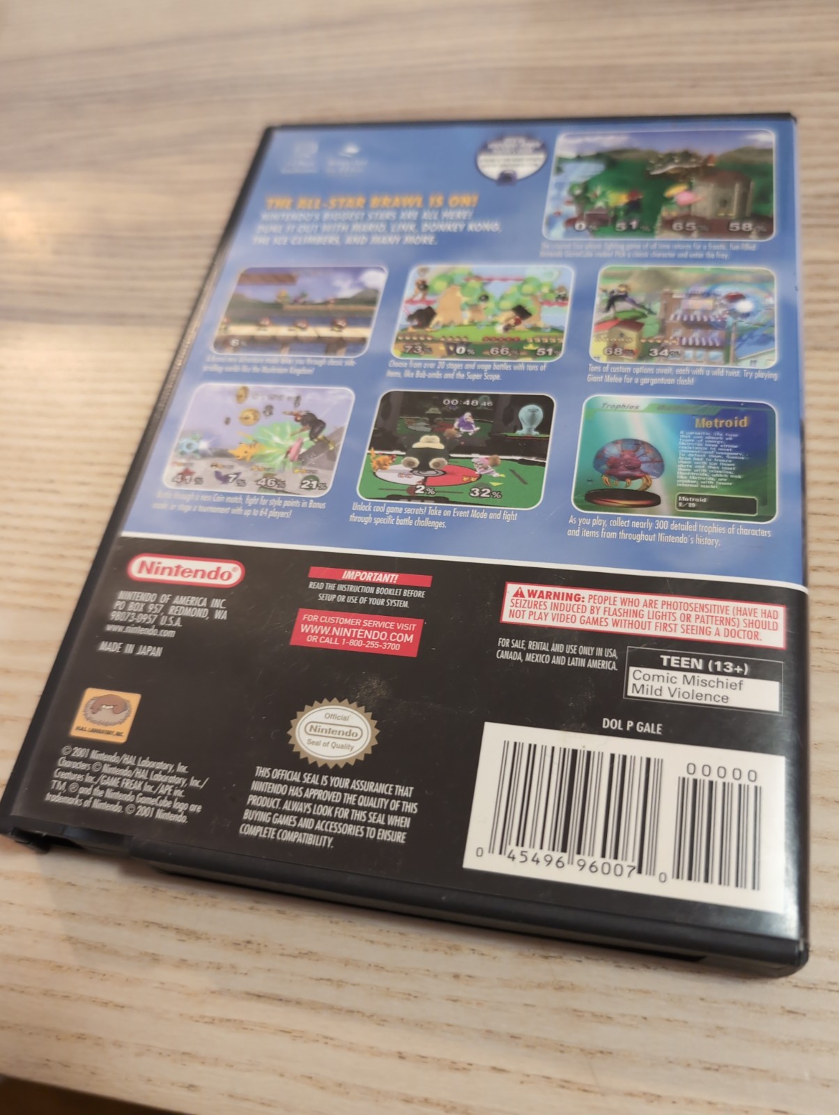 Super Smash Bros Melee (Nintendo GameCube, 2001) – No Manual