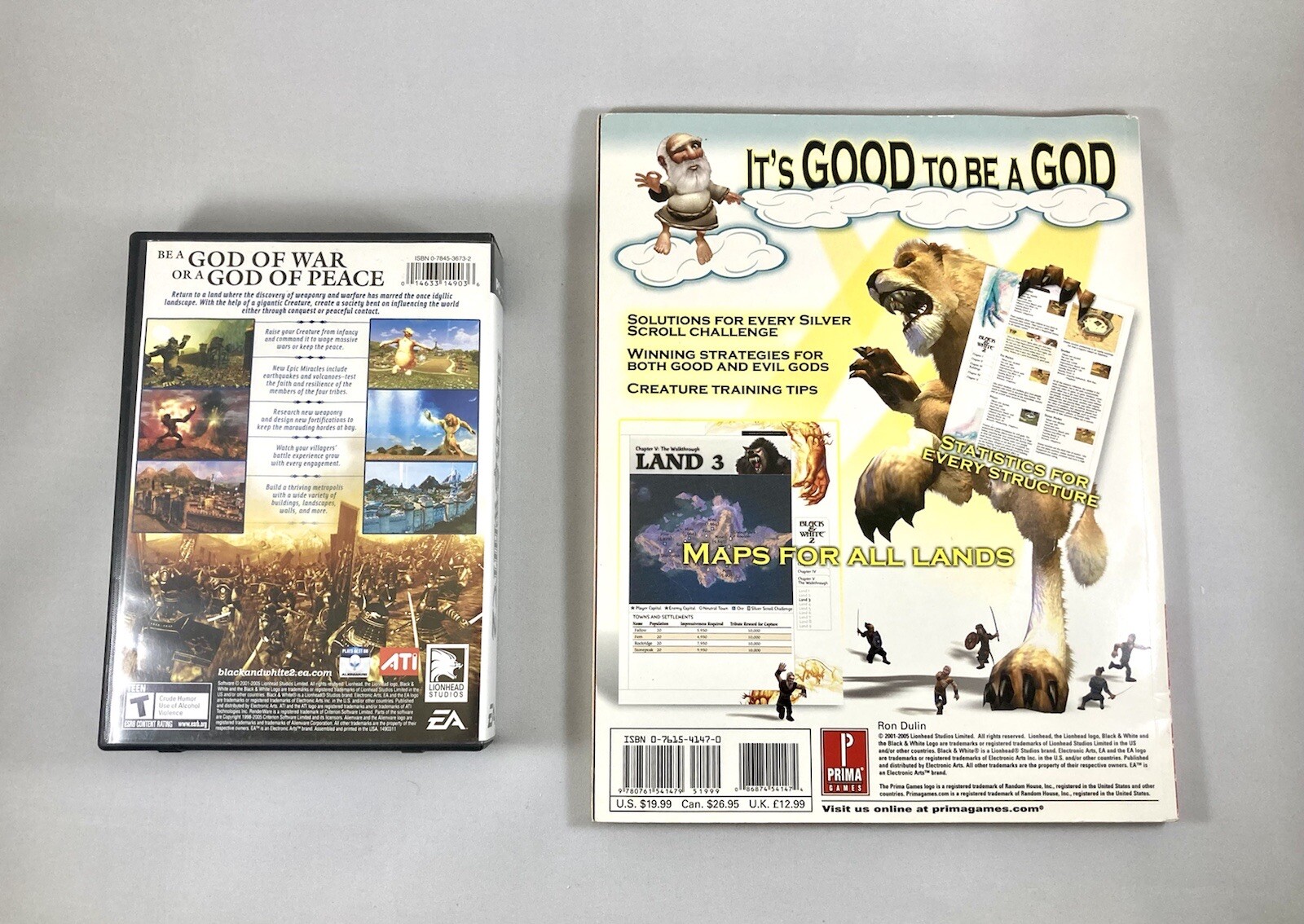 Black & White 2, PC, 4-CD Set, 2005, CIB w manual AND Prima Official Game Guide