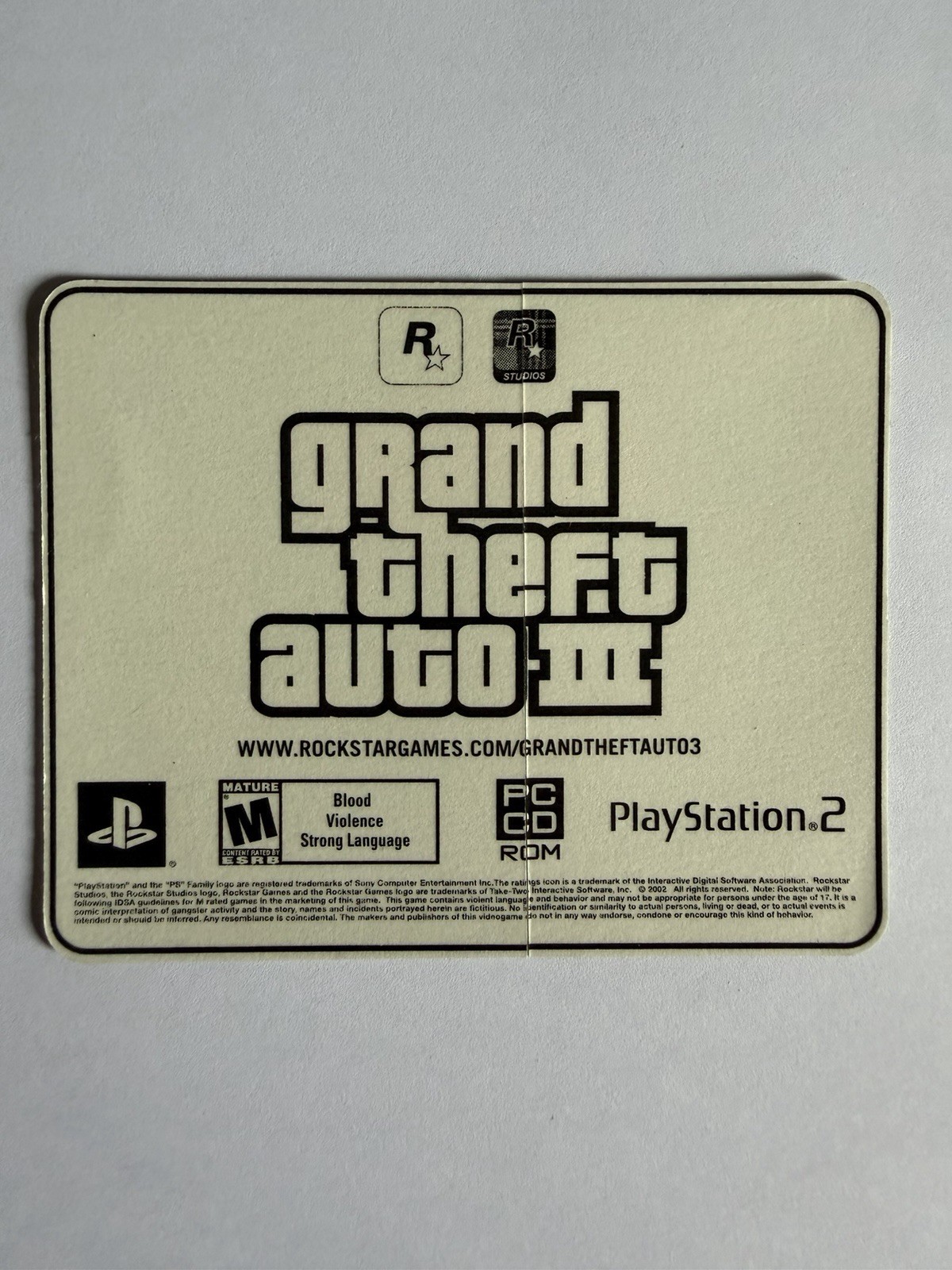 ORIGINAL GRAND THEFT AUTO III GTA ROCKSTAR GAMES DORMATRON PROMO STICKER
