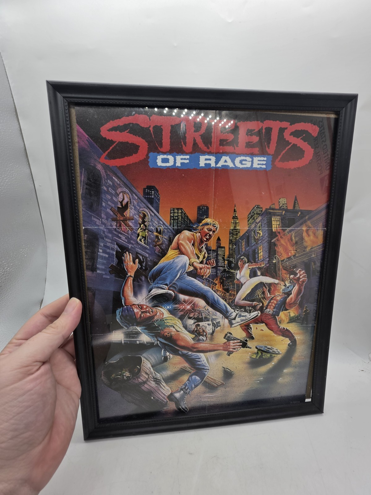 Streets of Rage Video Game Original Poster 11×15 Framed In Glass Sega Genesis