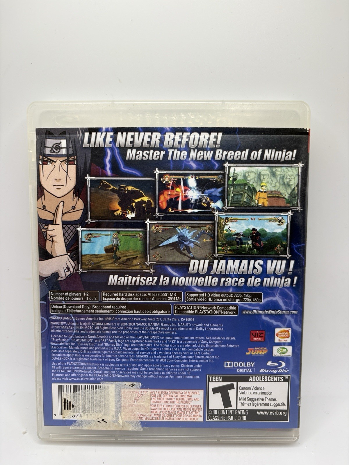 Naruto: Ultimate Ninja Storm (Sony PlayStation 3, 2008) CIB Tested