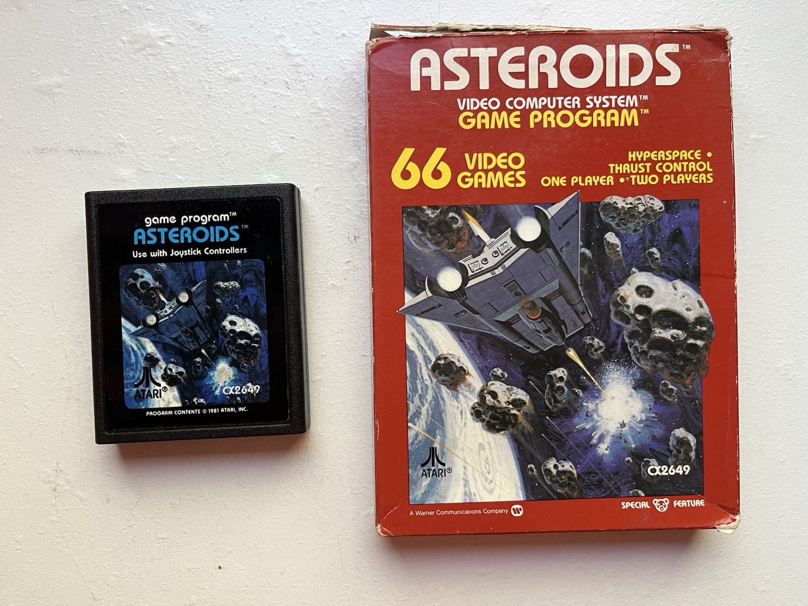 Asteroids Atari 2600 1981 Cartridge + Box + Warranty slip