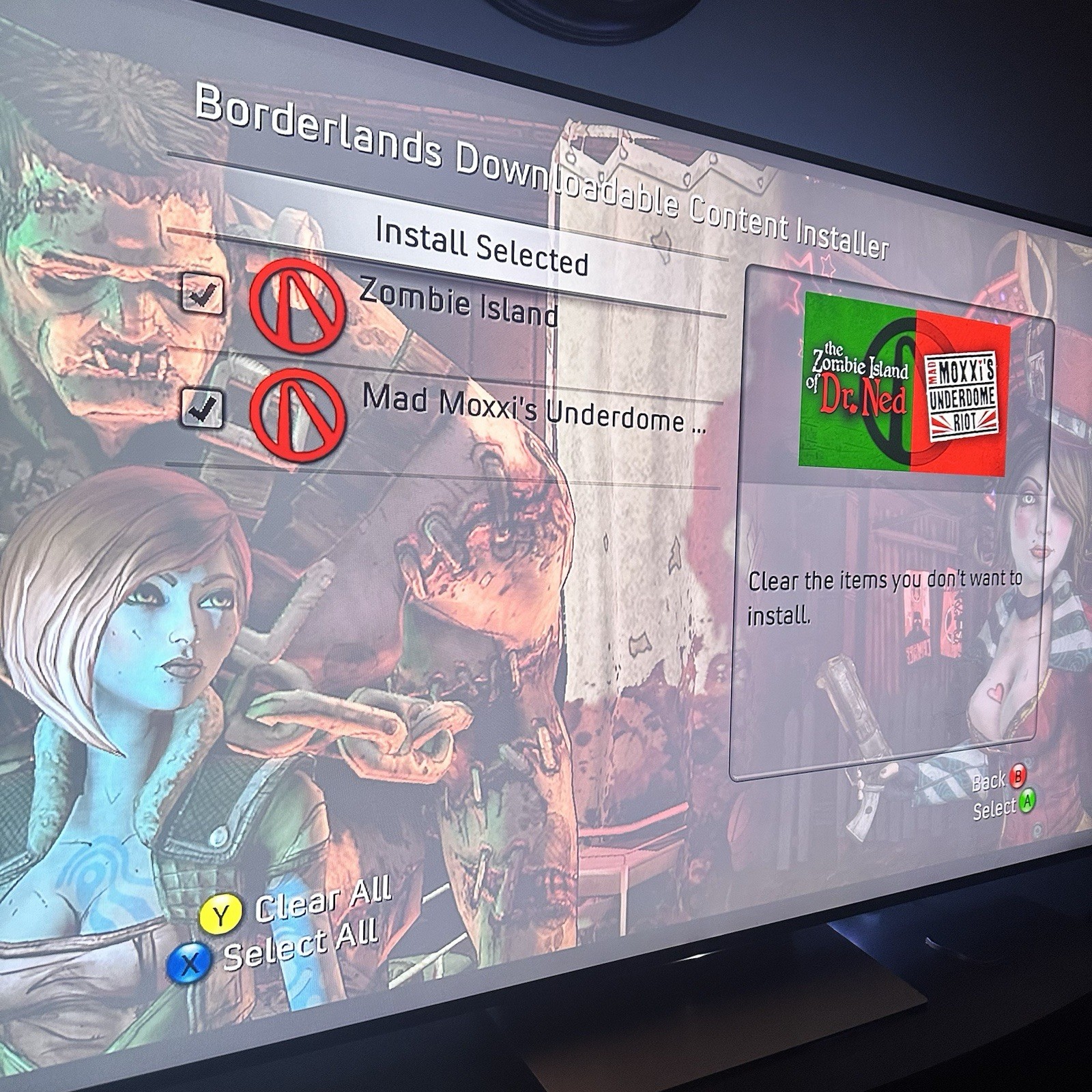 Borderlands Double Game Add-On Pack Zombie Island Mad Moxxi – Xbox 360 Complete